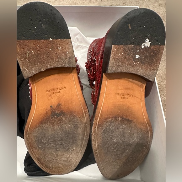 Givenchy red python studded ankle boots size 36 - Picture 5 of 11